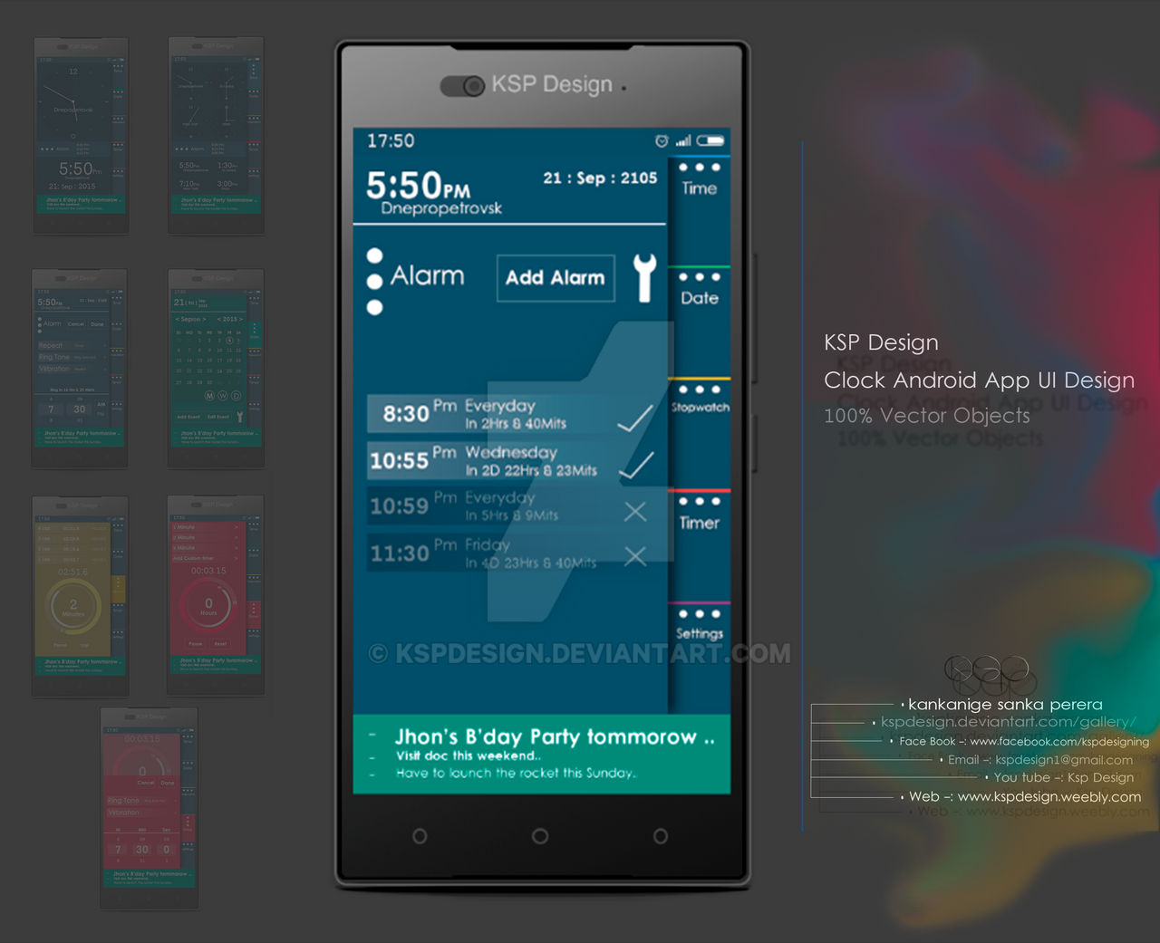 Clock Ux Design CLOCK APP - UI DESIGN and WIRE FRAME DESIGN by kspdesign on DeviantArt