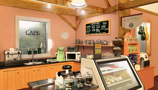 3D Starbucks Coffee Shop Interior