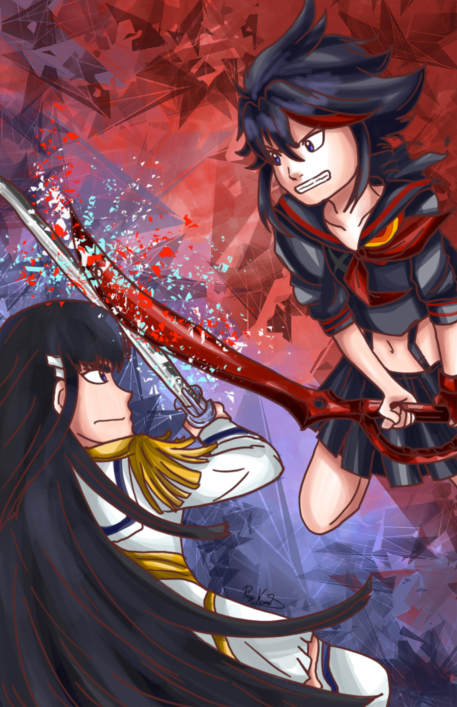 Ryuko vs Satsuki by ArtAlchemist709 on DeviantArt