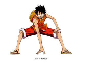 Luffy One Piece Lineart coloreo by Saiyo