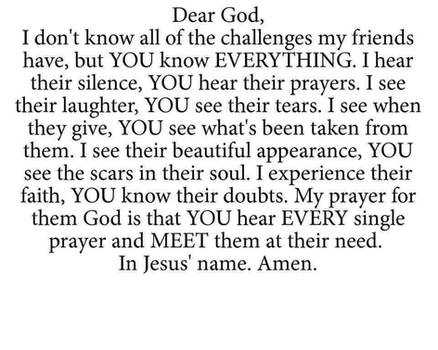My prayer for my friends