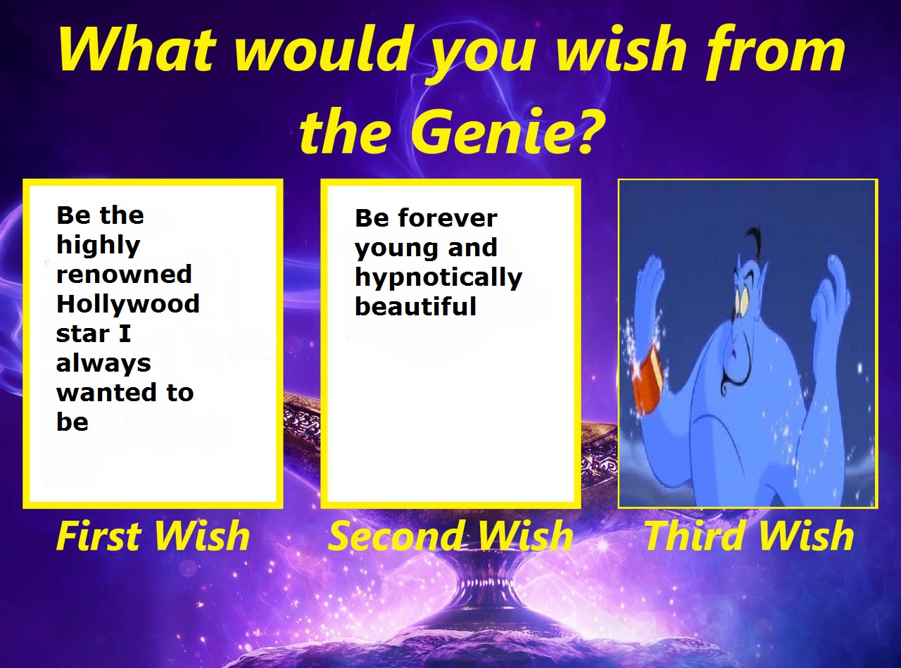 My three wishes from Genie by menslady125 on DeviantArt