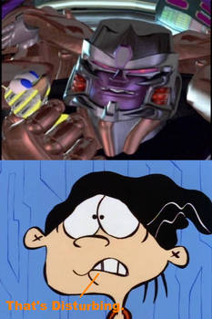 Edd is disturbed by Megatron's rubber ducky