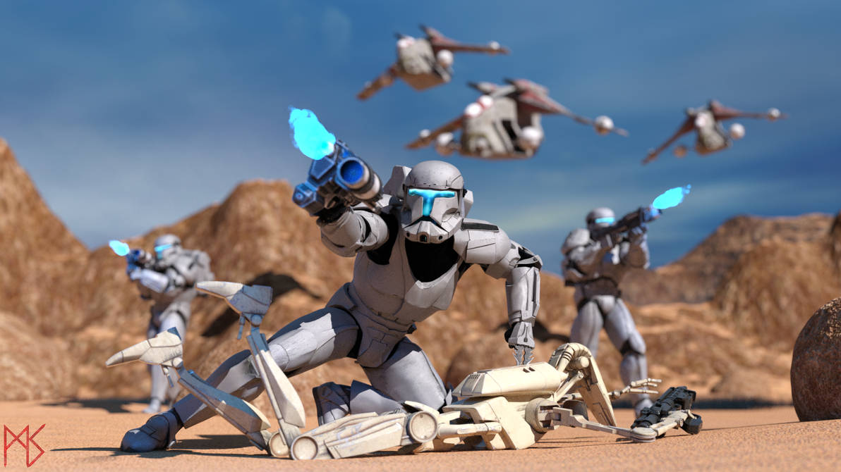 Clone Commandos Vs Battle Droids on Geonosis by MetalSunde on DeviantArt
