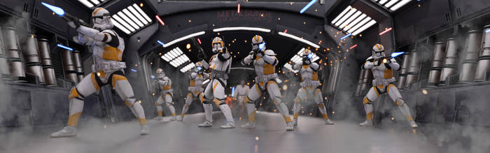 General Kenobi and Commander Cody on a Droid Ship 