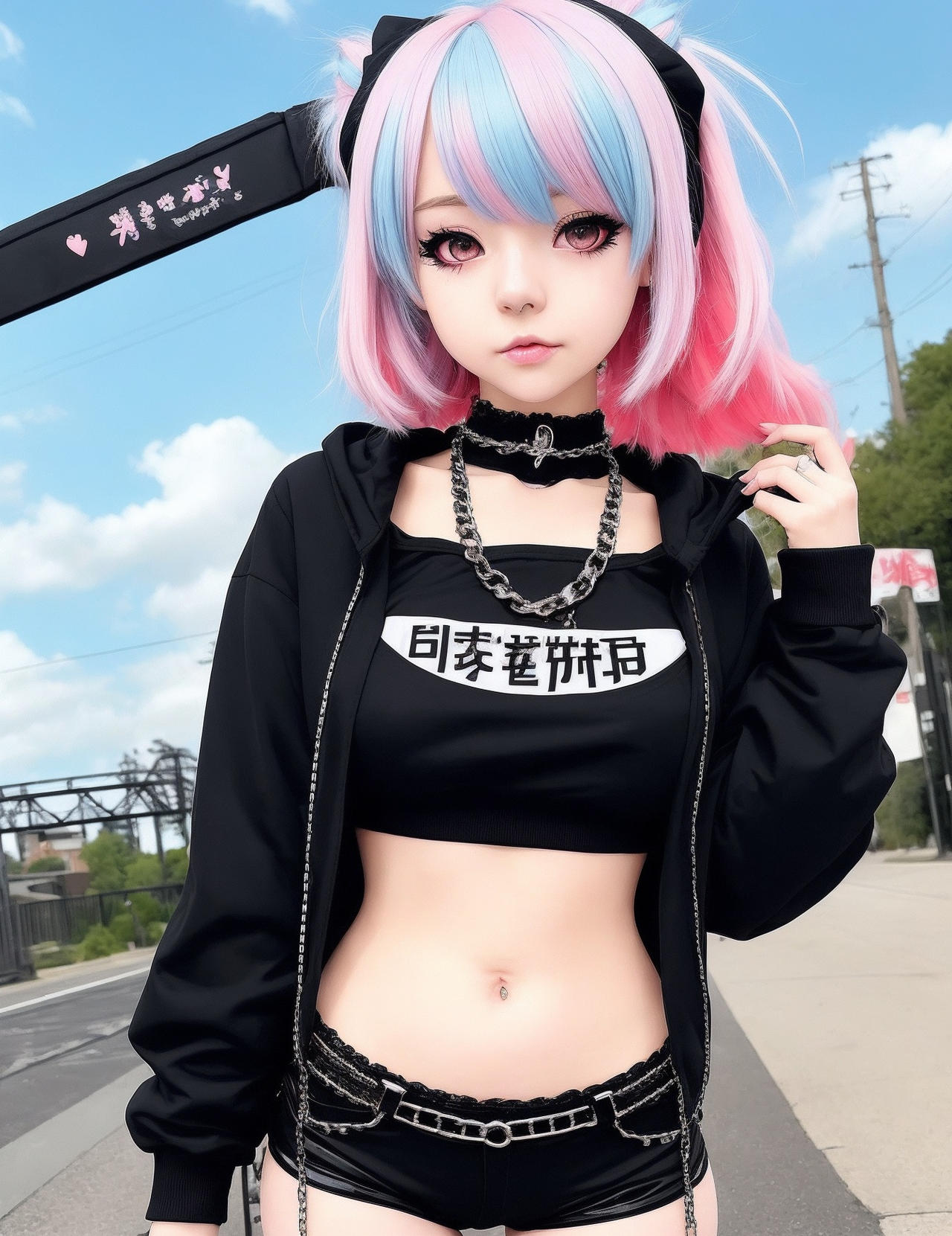 Anime punk Girl Ai art 3 by spyderPR on DeviantArt