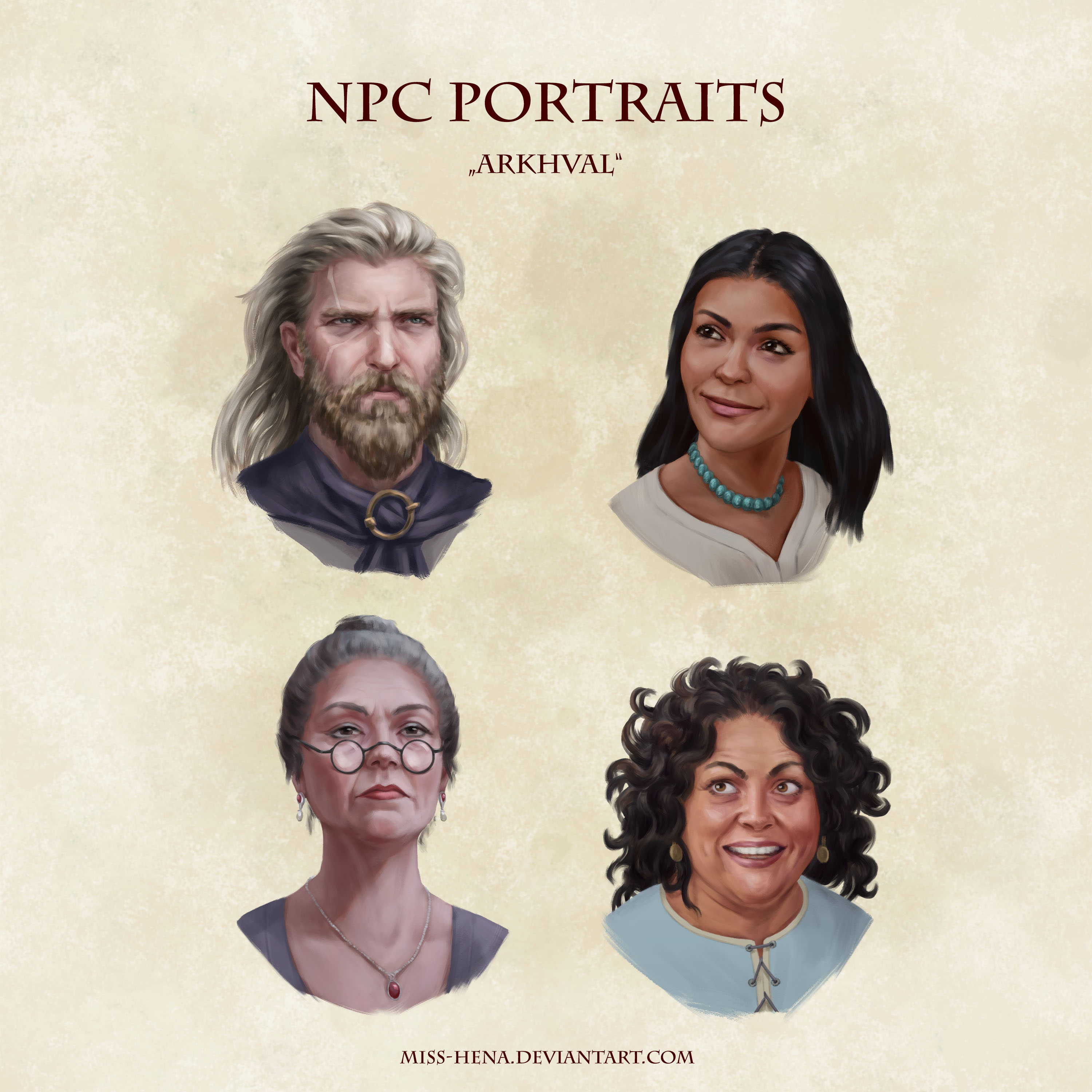 NPC Portraits by miss-hena on DeviantArt