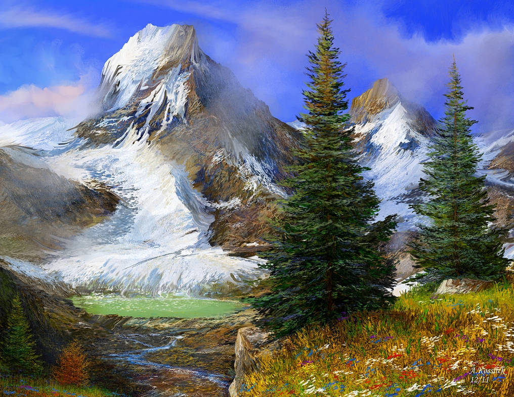 attempt of the alps mountain scene 1 by andrekosslick on DeviantArt