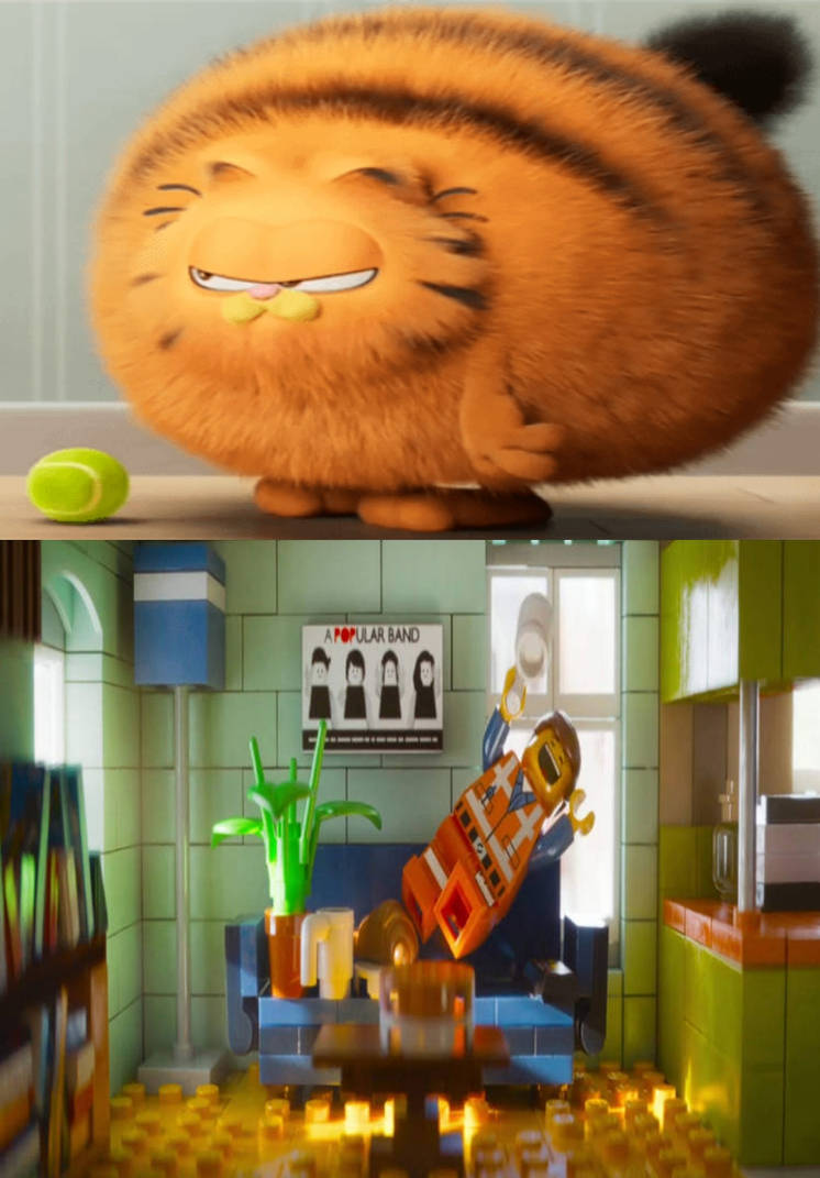 Emmet laughs at Fluffy Garfield by ProGuy2006 on DeviantArt