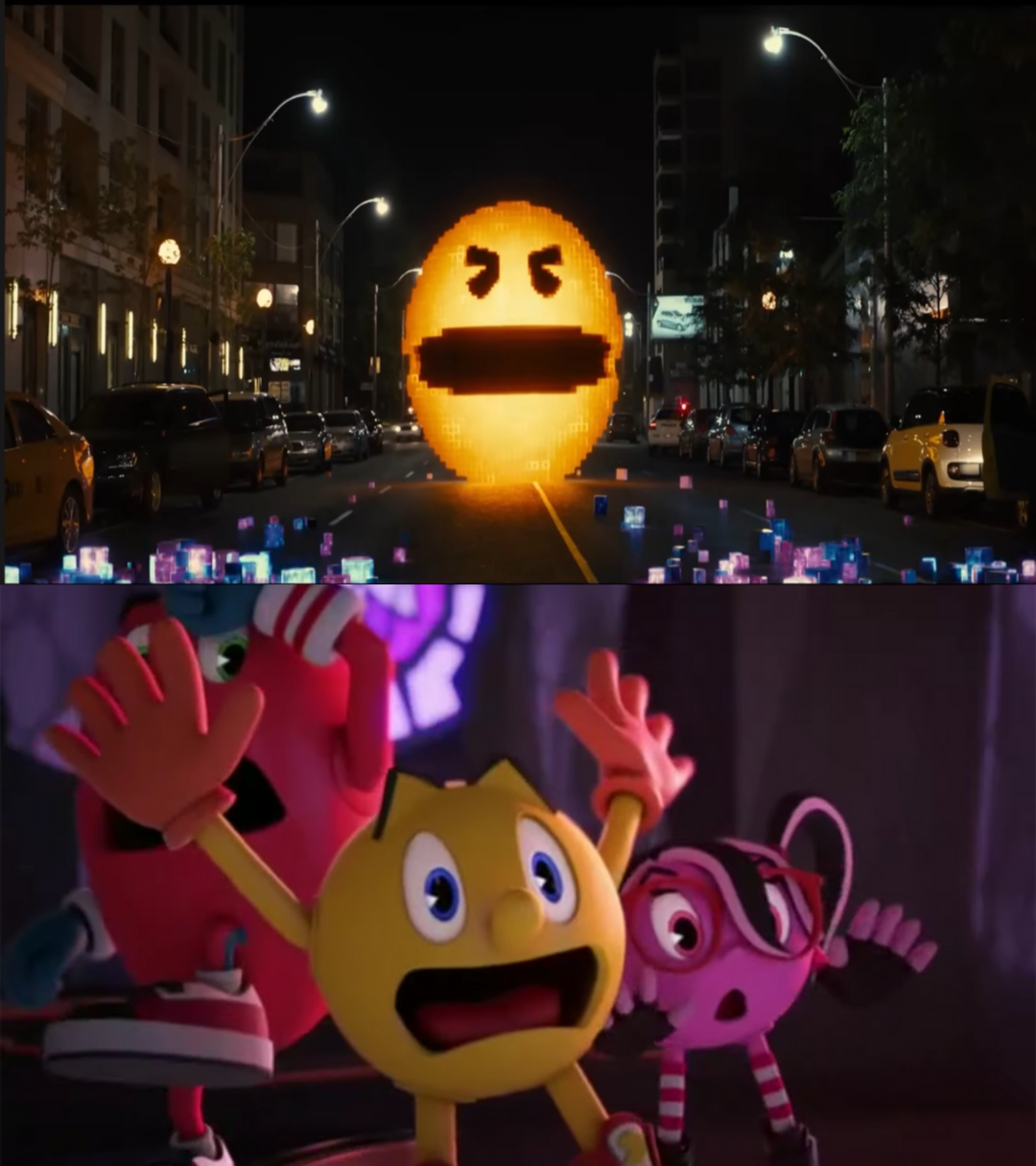 Pixels Pac Man Scene Pac-Man (Pixels) Scares Pac-Man Cylindria Spiral by ProGuy2006 on ...