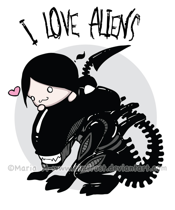 T-shirt Design - I Love Aliens