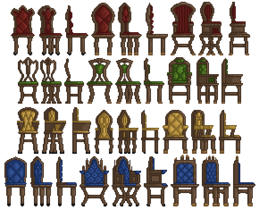 Pixel Chairs 02 by SilverVoidArt on DeviantArt