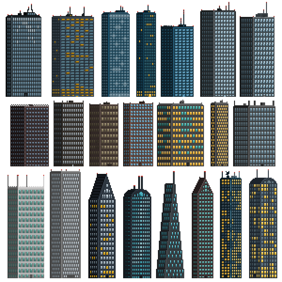 Pixel Modern Buildings 01 by SilverVoidArt on DeviantArt