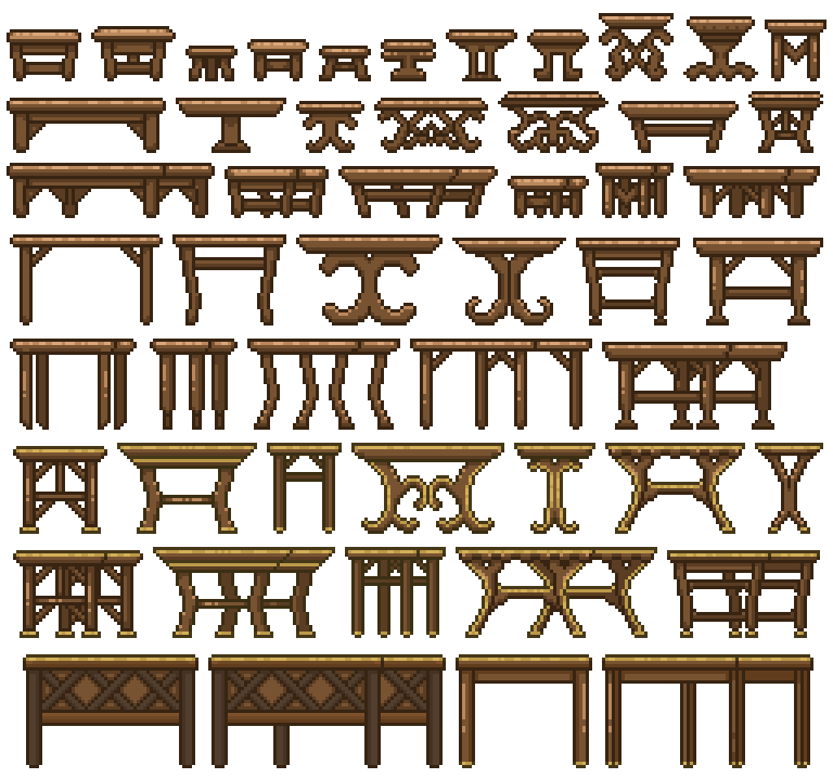 Pixel Tables 01 by SilverVoidArt on DeviantArt