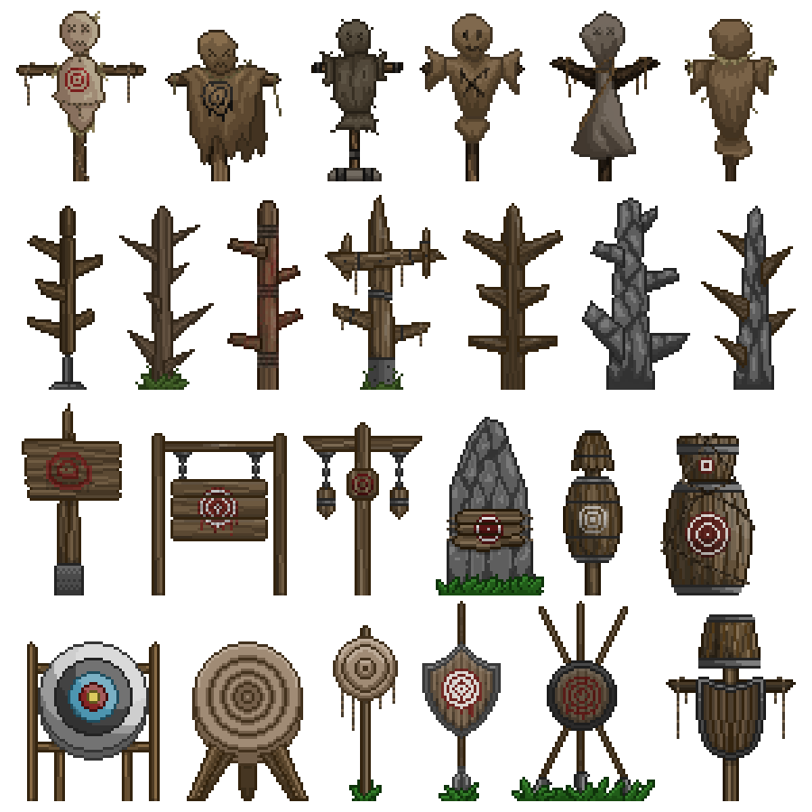 Pixel Training Targets 01 by SilverVoidArt on DeviantArt