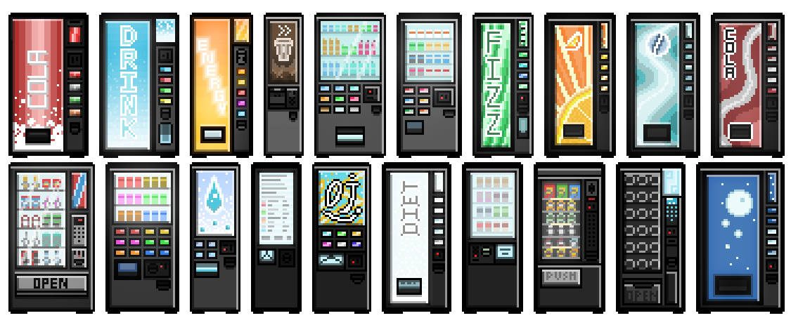 Pixel Vending Machines 01 by SilverVoidArt on DeviantArt