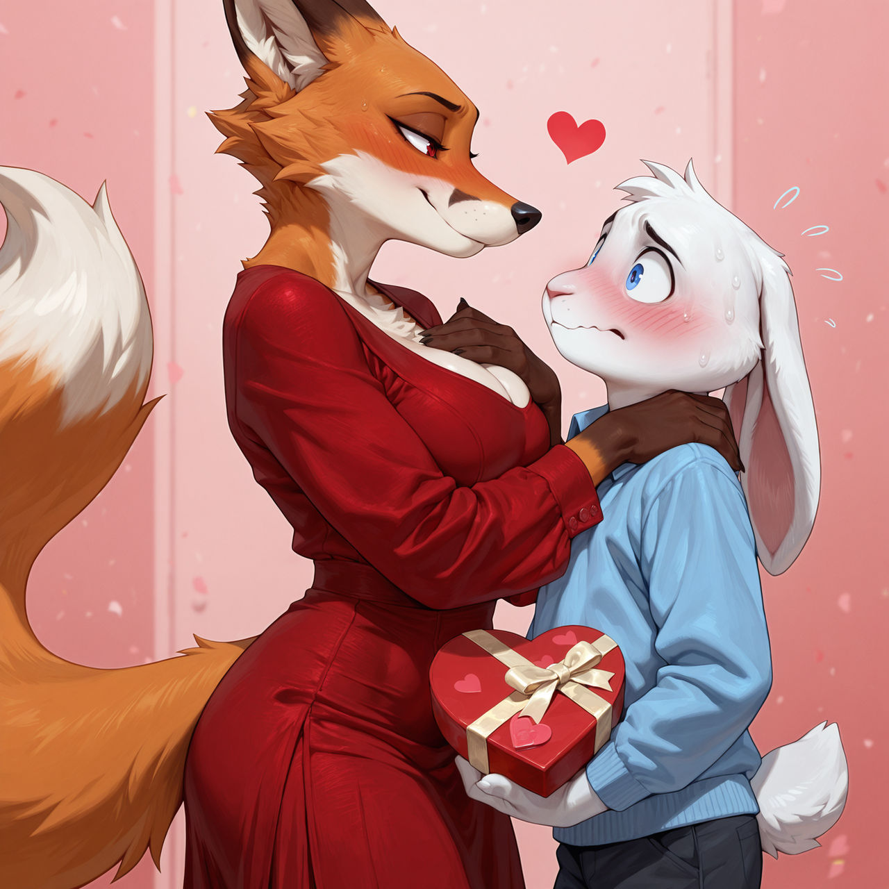 Fox X Rabbit Fox X Rabbit valentines day by FurBlastAI on DeviantArt