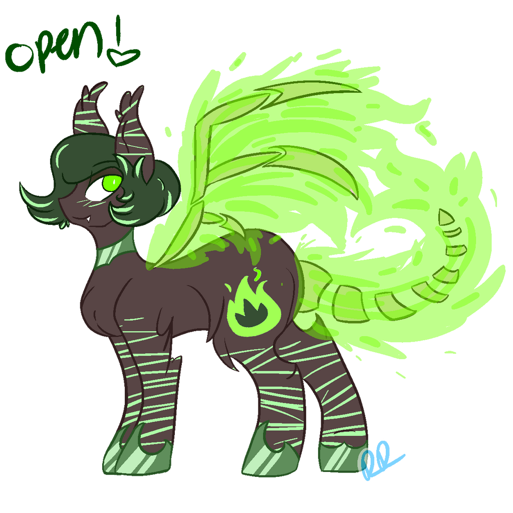 Skeletal Bat Fire Pony Adoptable .:Closed:.