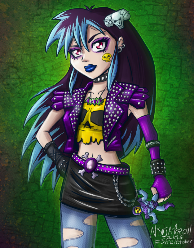 Skeletober #23 - Punk Rock Skeletor Fan Girl by ninjatron on DeviantArt