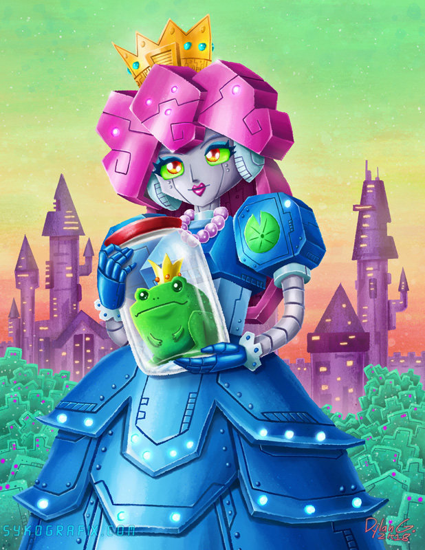 Prince Frog in Jar and Robot Princess by ninjatron