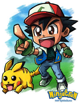 Ninjatron Style - Ash and Pikachu