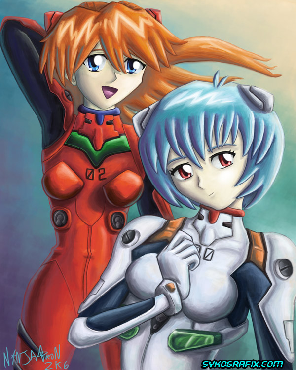 Evangelion - Asuka and Rei