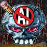 NO AI - Anti AI Robot Skull