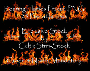 Roaring Fire Precut PNG by CelticStrm-Stock