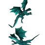 Teal Dragons PNG Exclusive by CelticStrm-Stock