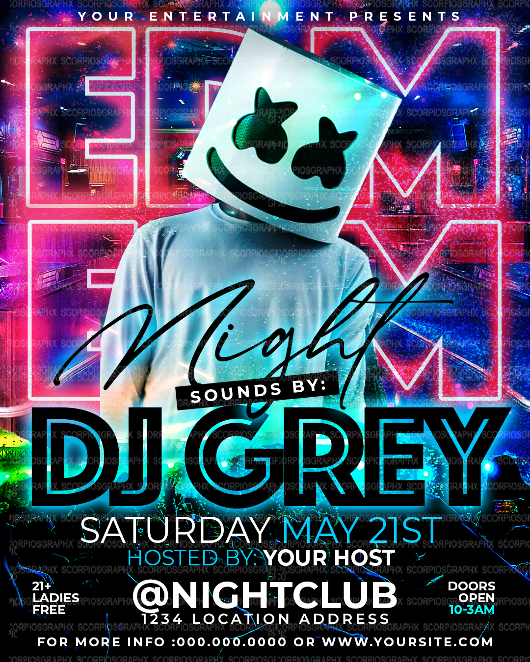 EDM DJ Flyer Template