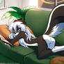 Skunk Girl Lounging