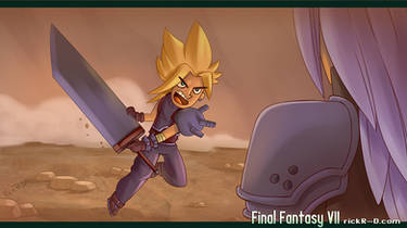 Cloud Strife ready for battle Sephiroth fan art