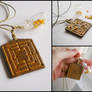 Nine Men's Morris - playable game pendant