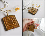 Nine Men's Morris - playable game pendant by ALINAFMdotRO