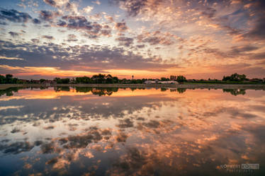 Windless sunset at the reservoir