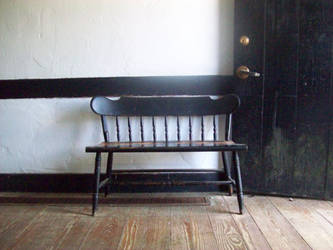 vintage bench in Batsto Village stock