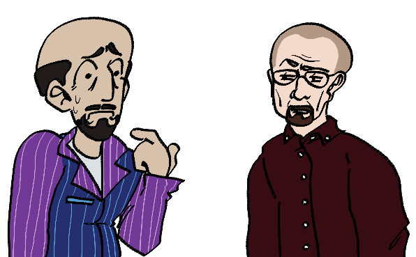 Schmitty next to Walter White by MilkDeliveryGuy on DeviantArt