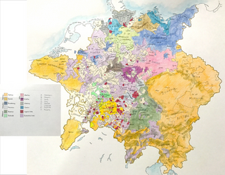 Hand Drawn Map of the Holy Roman Empire in 1648