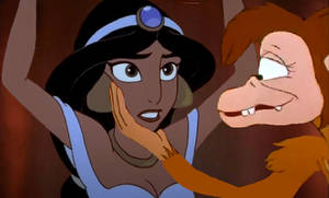 Gluda touching Jasmine's face