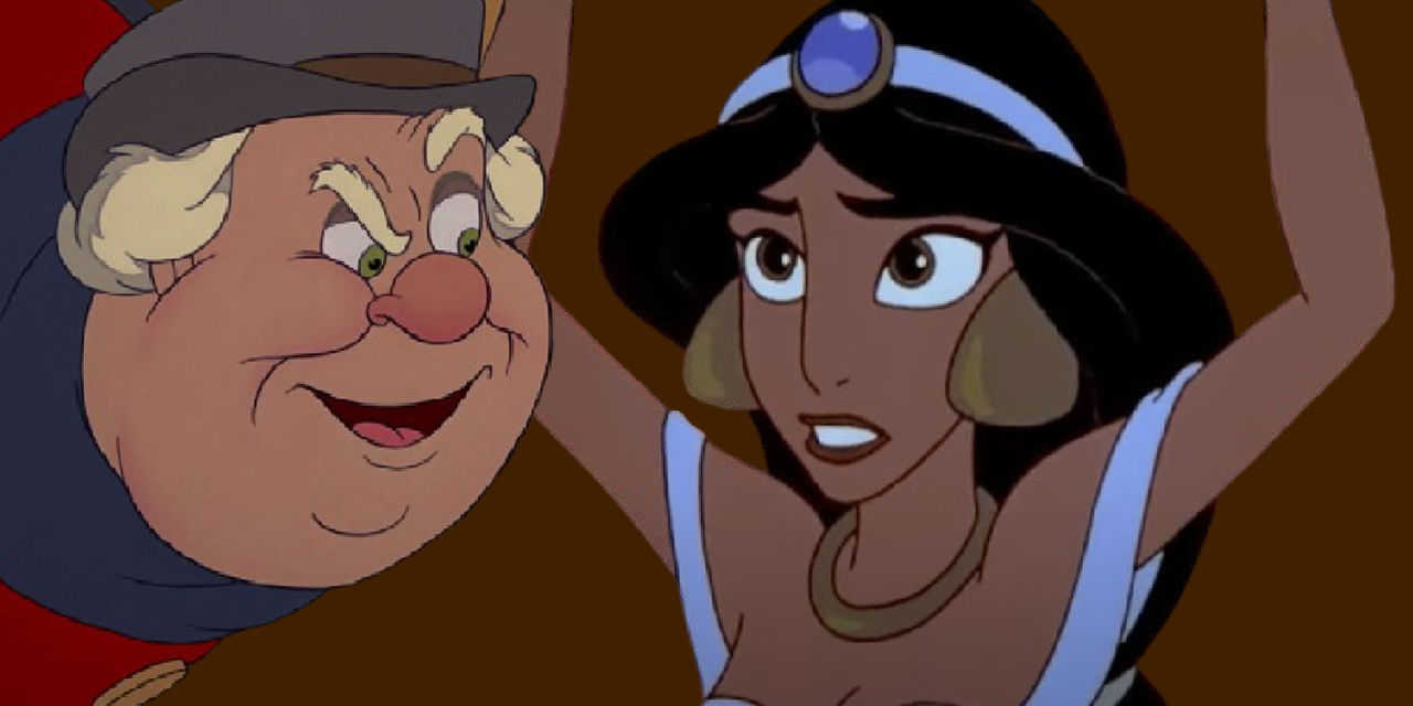 the Coachman smiling Evilly at Jasmine.