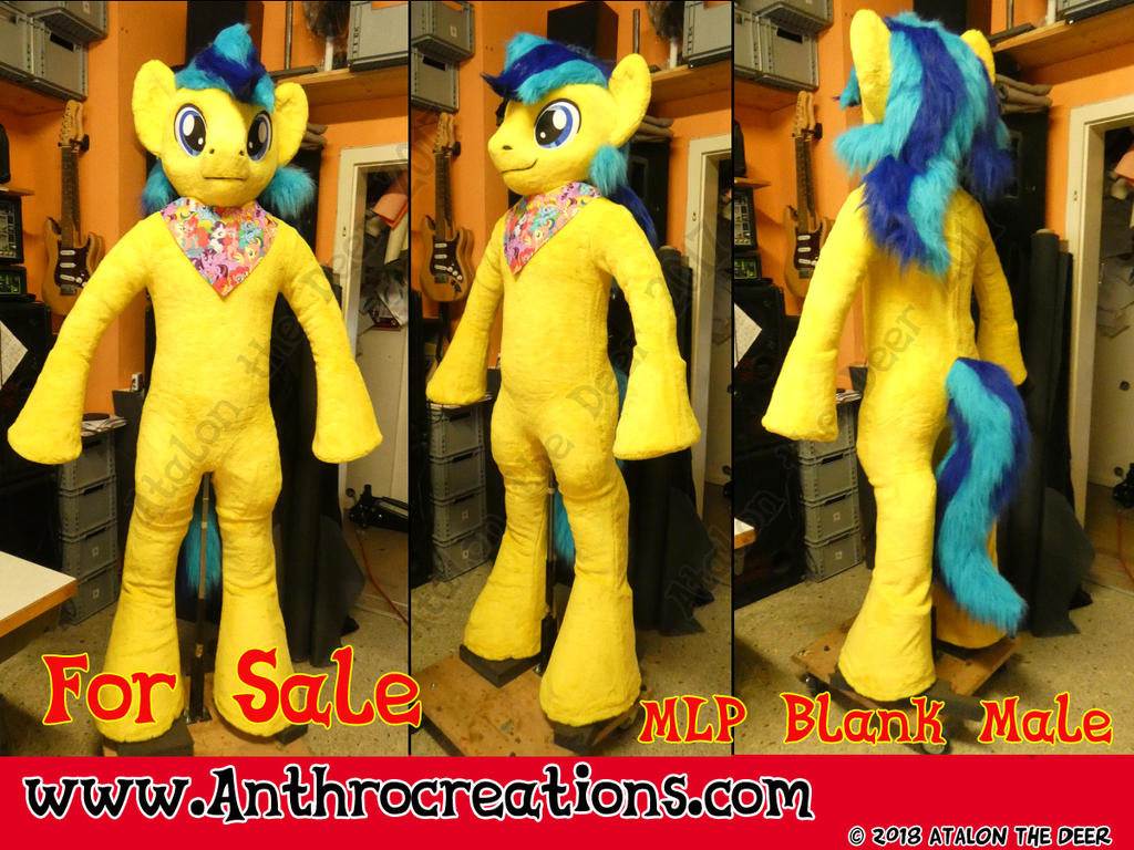 MLP Fursuit Male Yellow with blue For Sale by AtalontheDeer