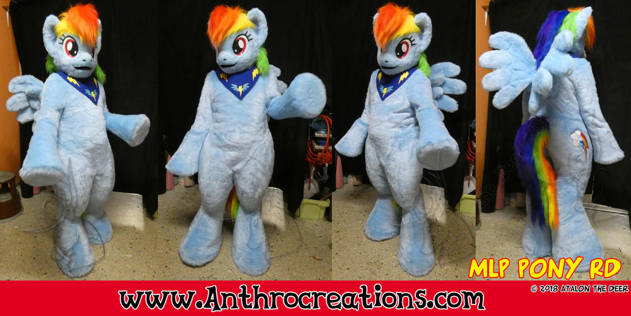Rainbow Dash Cosplay Fursuit Pegasus Rainbow Pony by AtalontheDeer