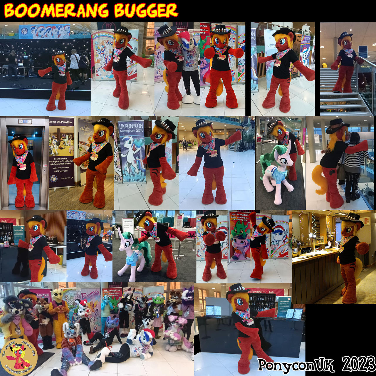 Collage Boomerang Bugger at Ponycon UK 2023
