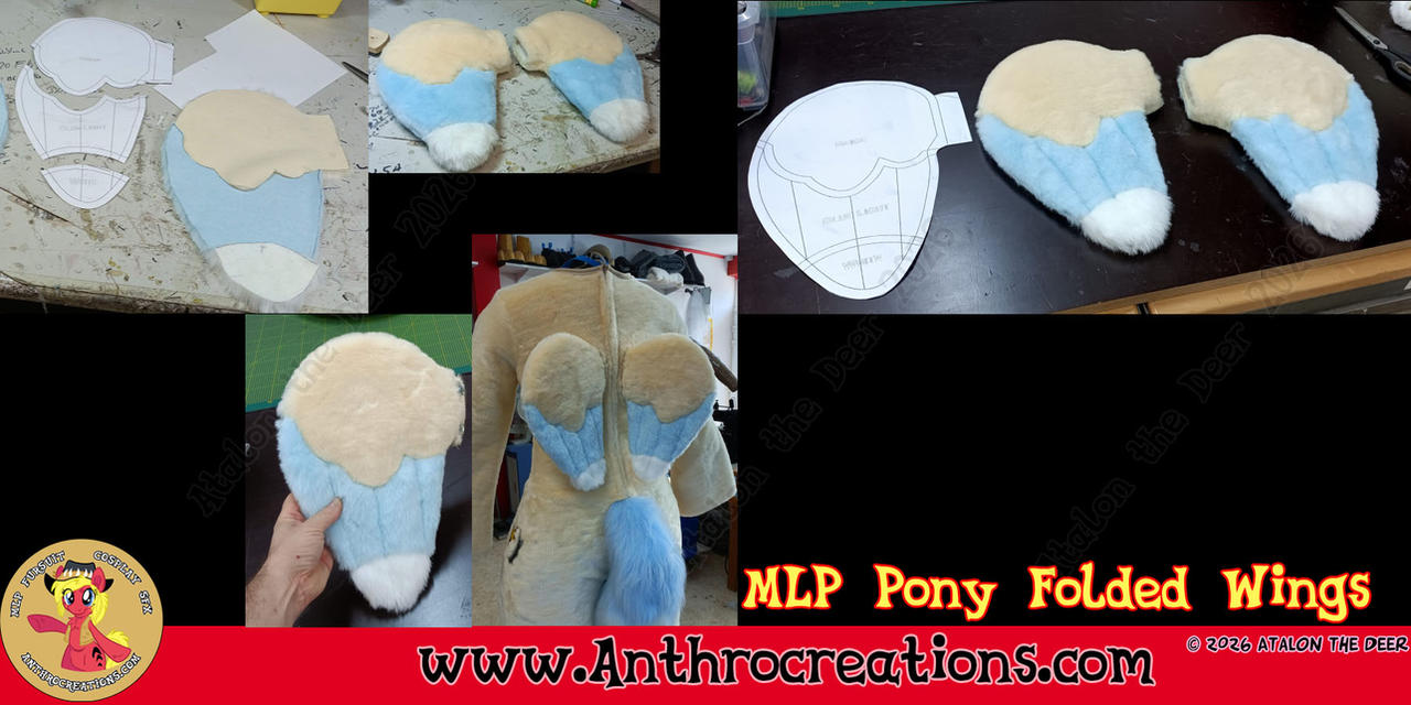 MLP Folded Wings for MLP Fursuit Costume