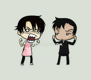 Chibi Watanuki + Doumeki