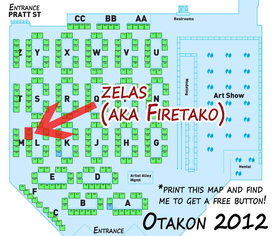 Otakon2012 Artist Alley Map