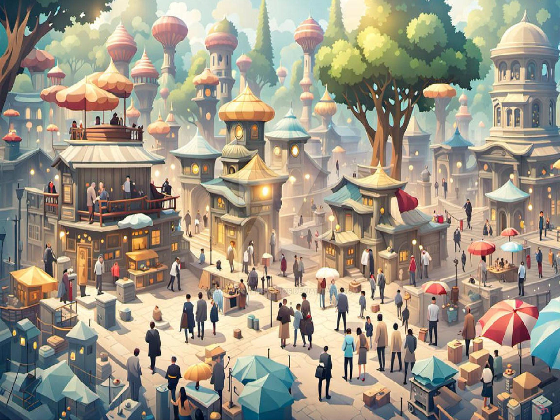 Festival Square by SentientArtStudios on DeviantArt