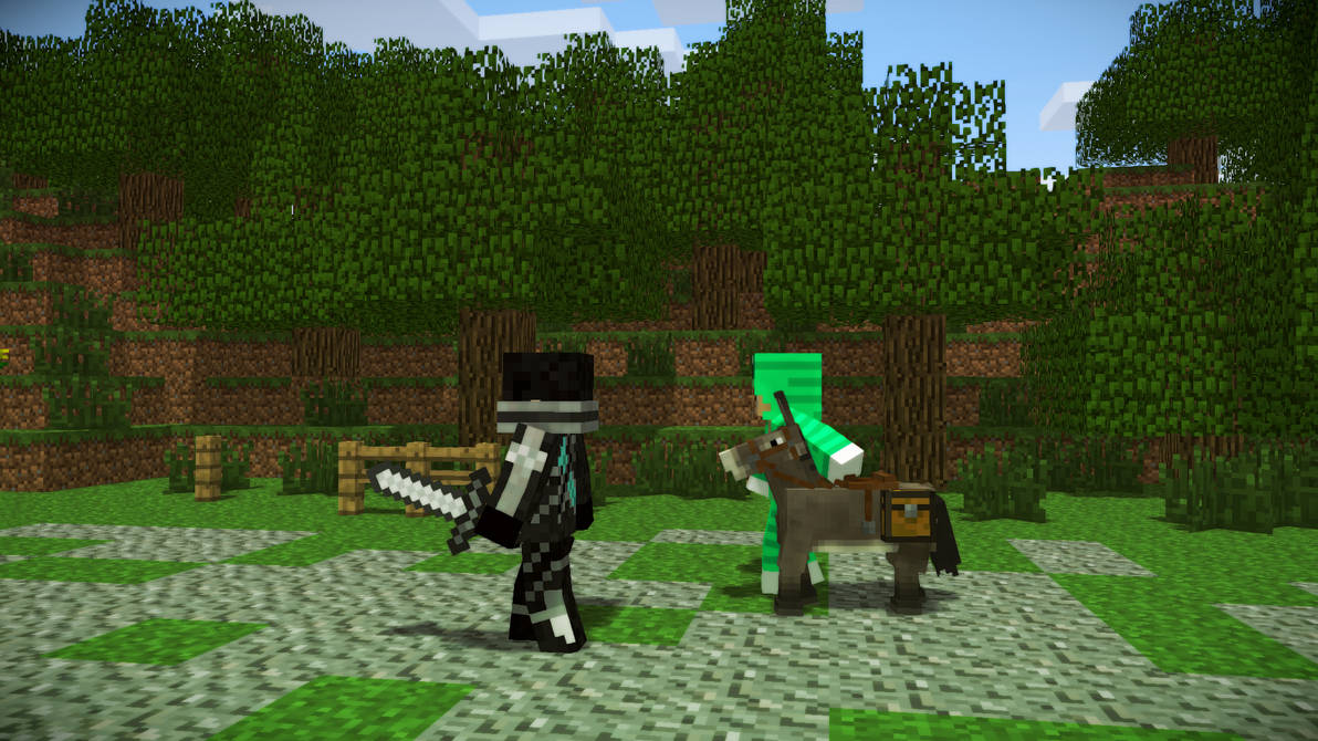 Minecraft Wallpaper - Walking on a path by WeeziMonkey on DeviantArt