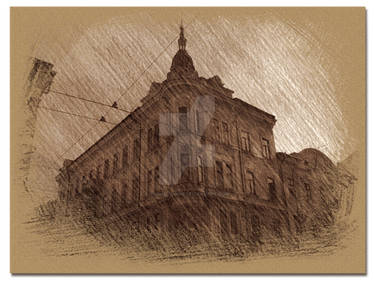 Chernivtsi  City  in  trois  coleur  drawing