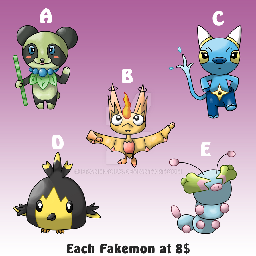 (OPEN) Fakemon Sale 2 - Artworks by FranMagius on DeviantArt